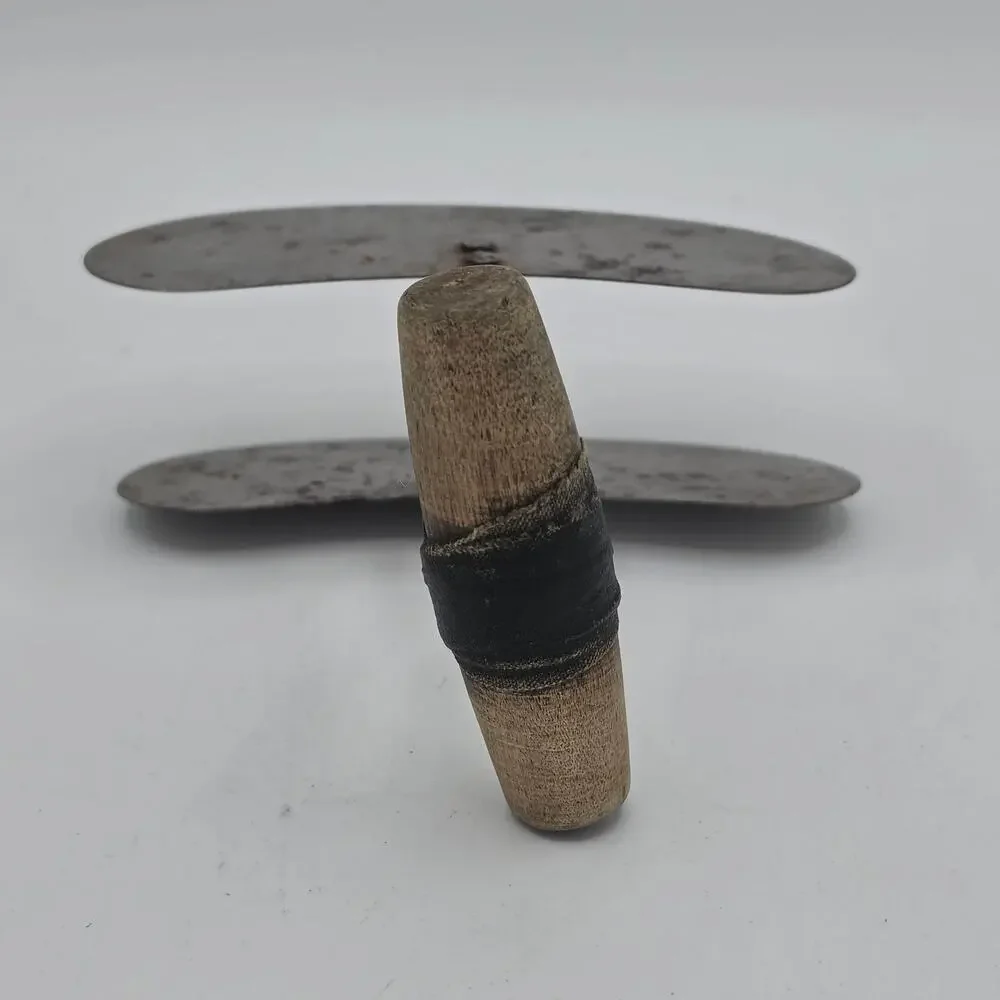 Antique Double Blade Rocking Food Chopper Mezzaluna Primitive Kitchen Tool 8